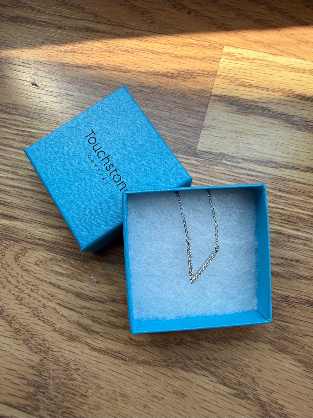 Touchstone Crystal Tiny V Necklace - New in Box